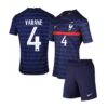 7031 PACK JUNIOR FRANCE DOMICILE VARANE. ENSEMBLE MAILLOT ET SHORT 2020 2021