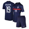 7183 PACK JUNIOR FRANCE DOMICILE BENZEMA. ENSEMBLE MAILLOT ET SHORT 2020 2021