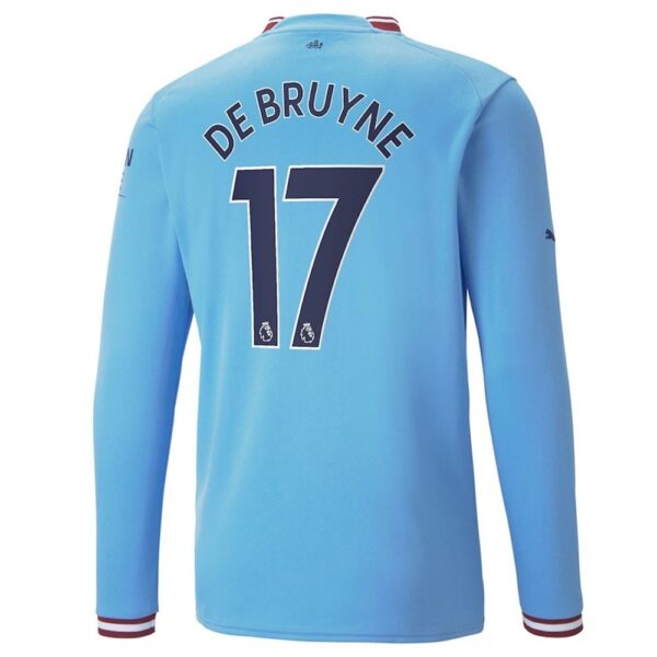 MAILLOT MANCHESTER CITY DOMICILE MANCHES LONGUES DE BRUYNE 2022-2023