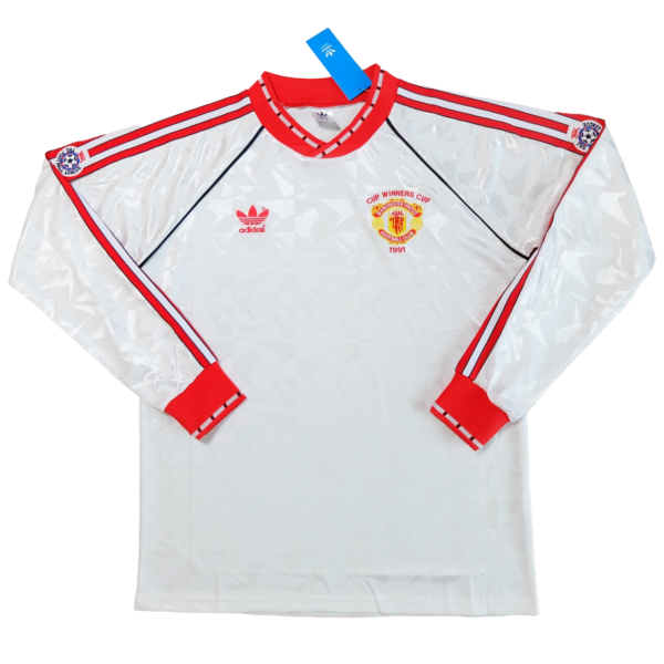 MAILLOT RETRO MANCHESTER UNITED DOMICILE MANCHES LONGUES VAINQUEUR COUPE DES COUPES 1990-1991