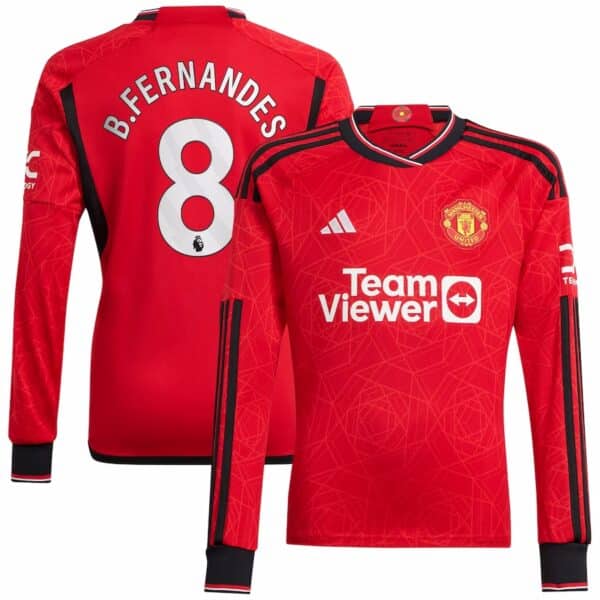 MAILLOT MANCHESTER UNITED DOMICILE MANCHES LONGUES BRUNO FERNANDES 2023-2024