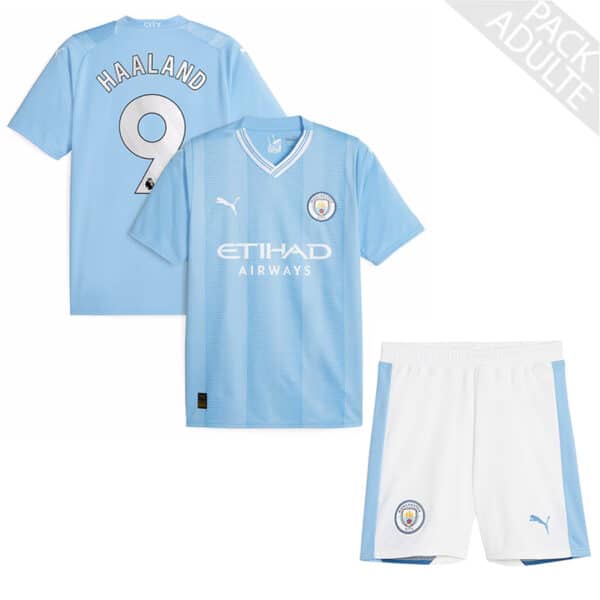 PACK MANCHESTER CITY DOMICILE HAALAND ADULTE 2023-2024