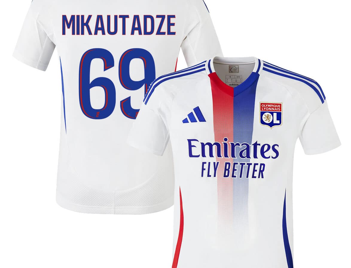 MAILLOT OLYMPIQUE LYONNAIS DOMICILE MIKAUTADZE SAISON 2024-2025