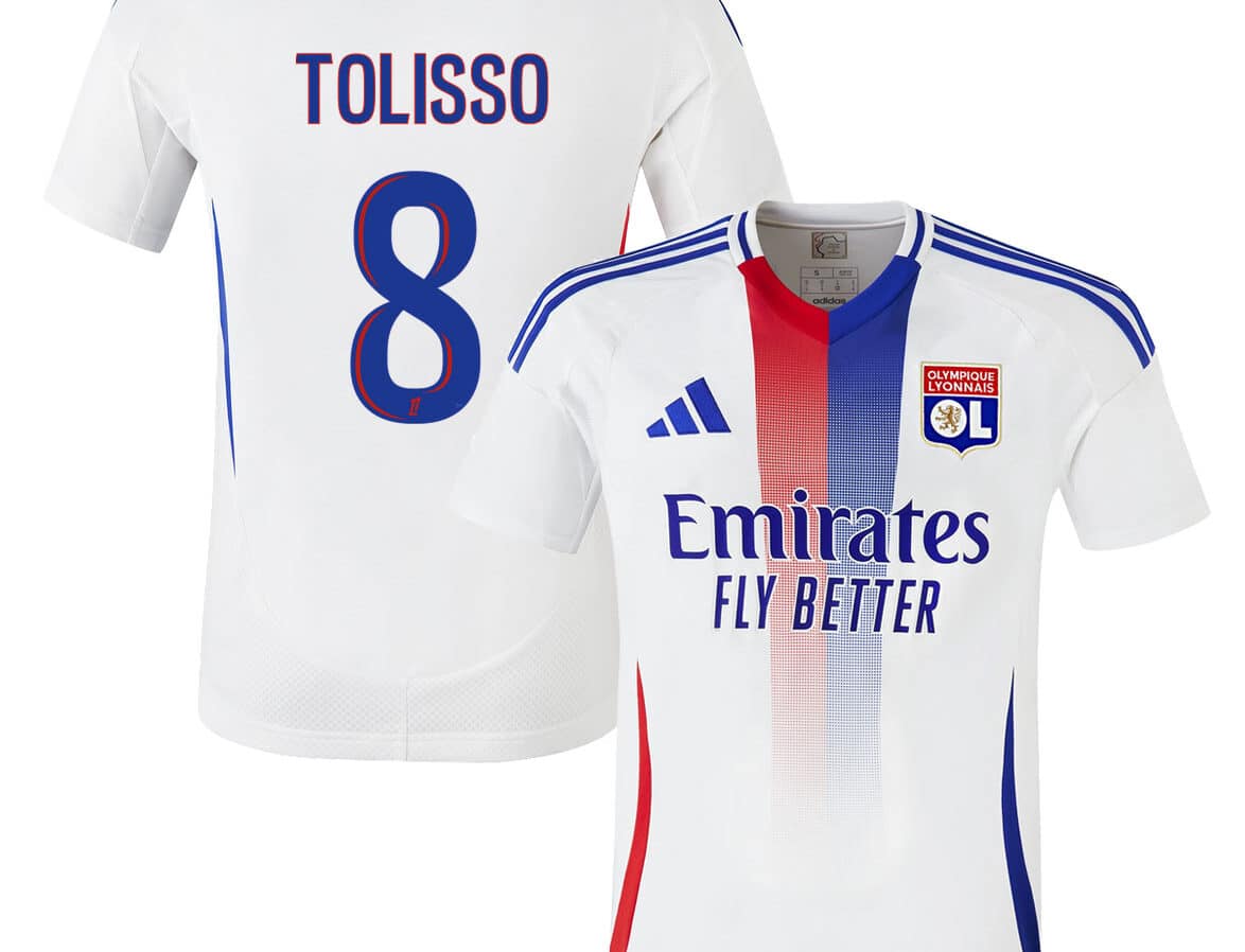 MAILLOT OLYMPIQUE LYONNAIS DOMICILE TOLISSO SAISON 2024-2025